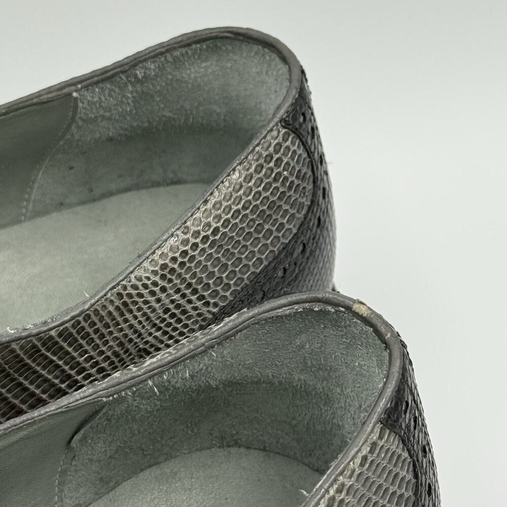 Belvedere 11.5 Lizard Skin Monk Strap Dress Shoes Gray Black Square Toe - Picture 6 of 13
